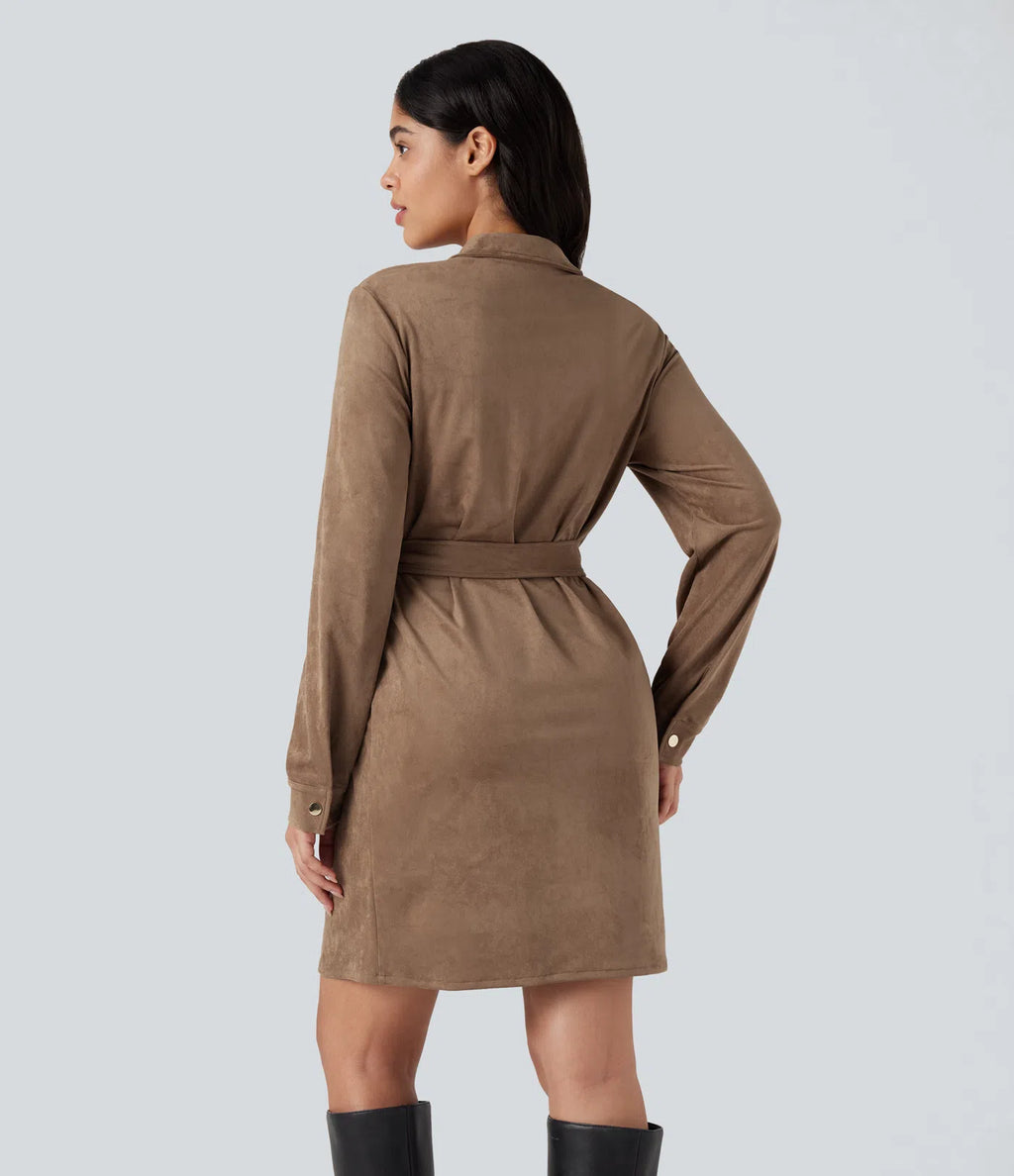 Vestido Ante Manga Larga