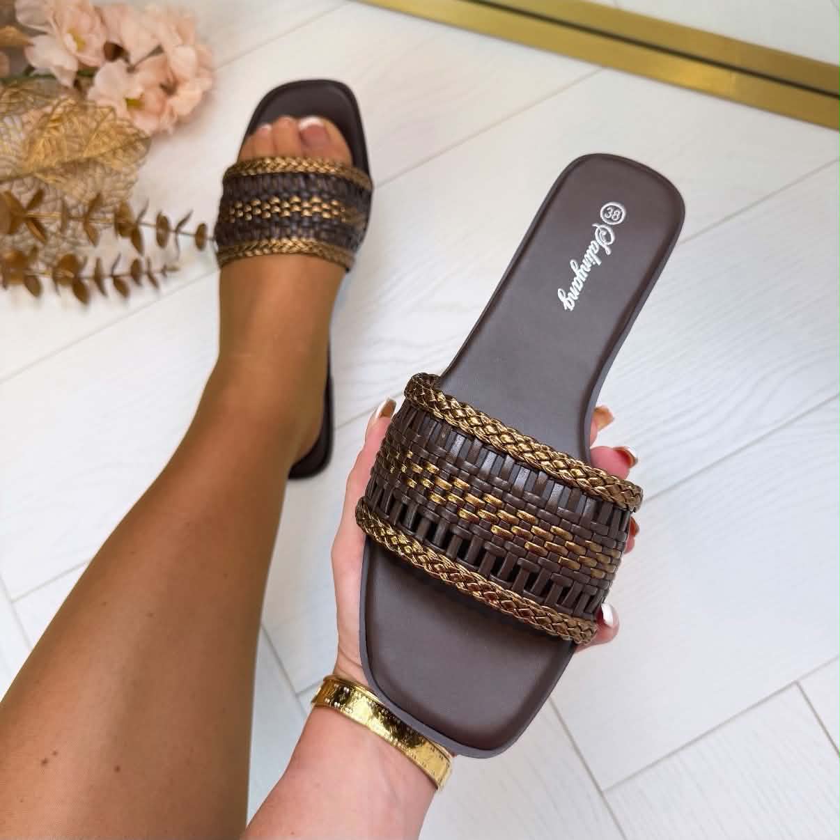 Sandalias Planas de Tejido Trenzado
