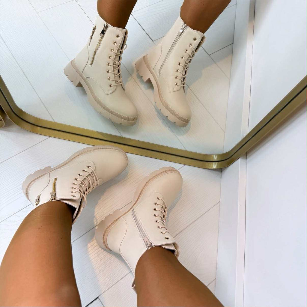Botas Combat de Cuero PU