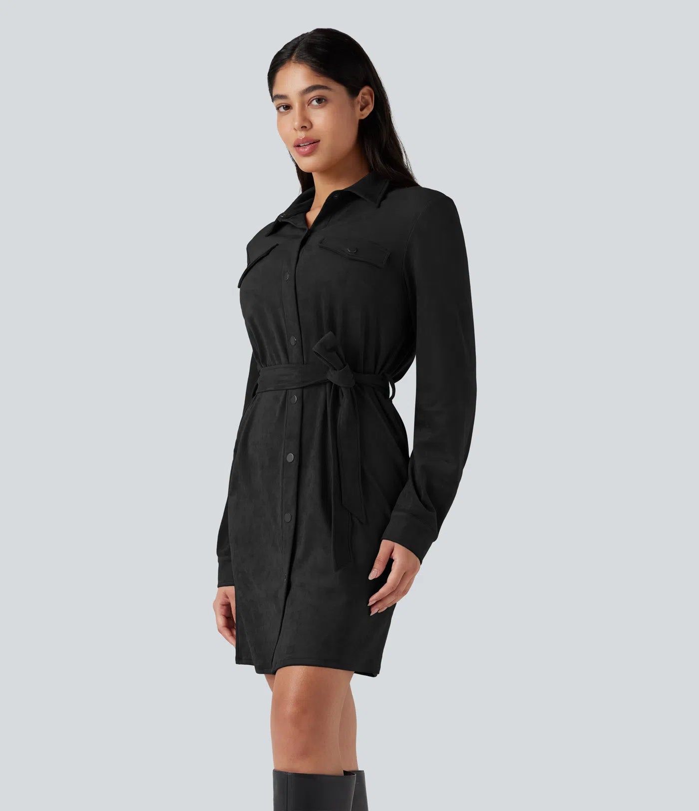 Vestido Ante Manga Larga