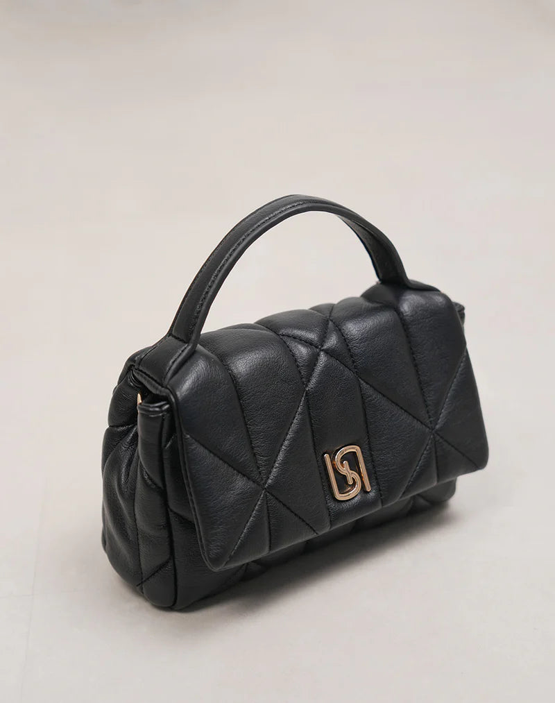 Mini Bolso Acolchado Top Handle con Cierre Metálico