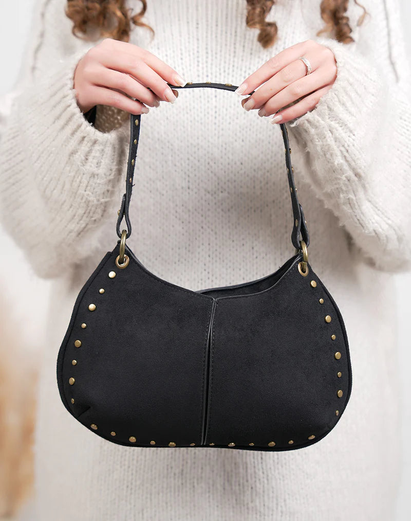 Bolso Shoulder Bag con Tachas Doradas