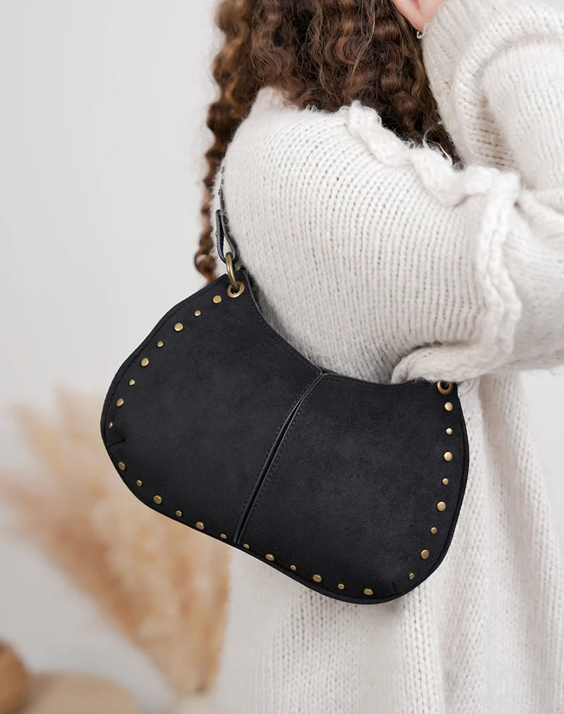 Bolso Shoulder Bag con Tachas Doradas