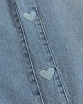 SIDE HEART DENIM MOM SHORT BLUE