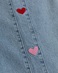 SIDE HEART DENIM MOM SHORT BLUE
