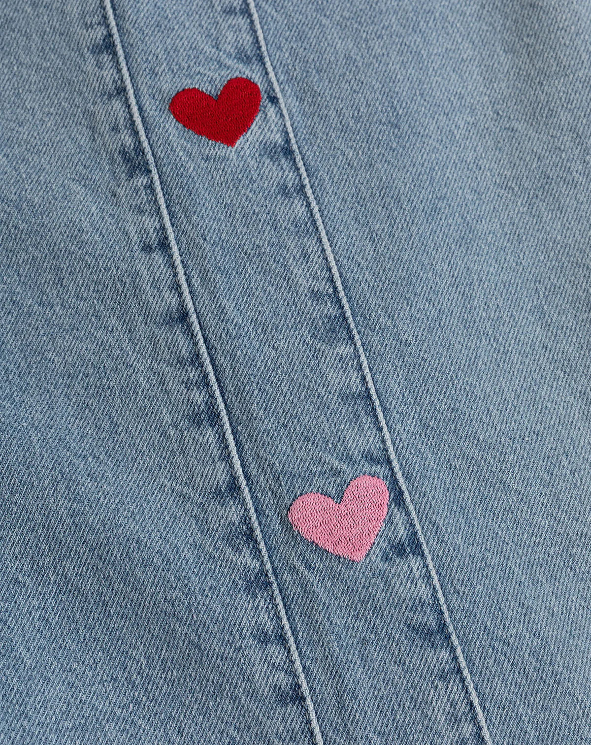 SIDE HEART DENIM MOM SHORT BLUE