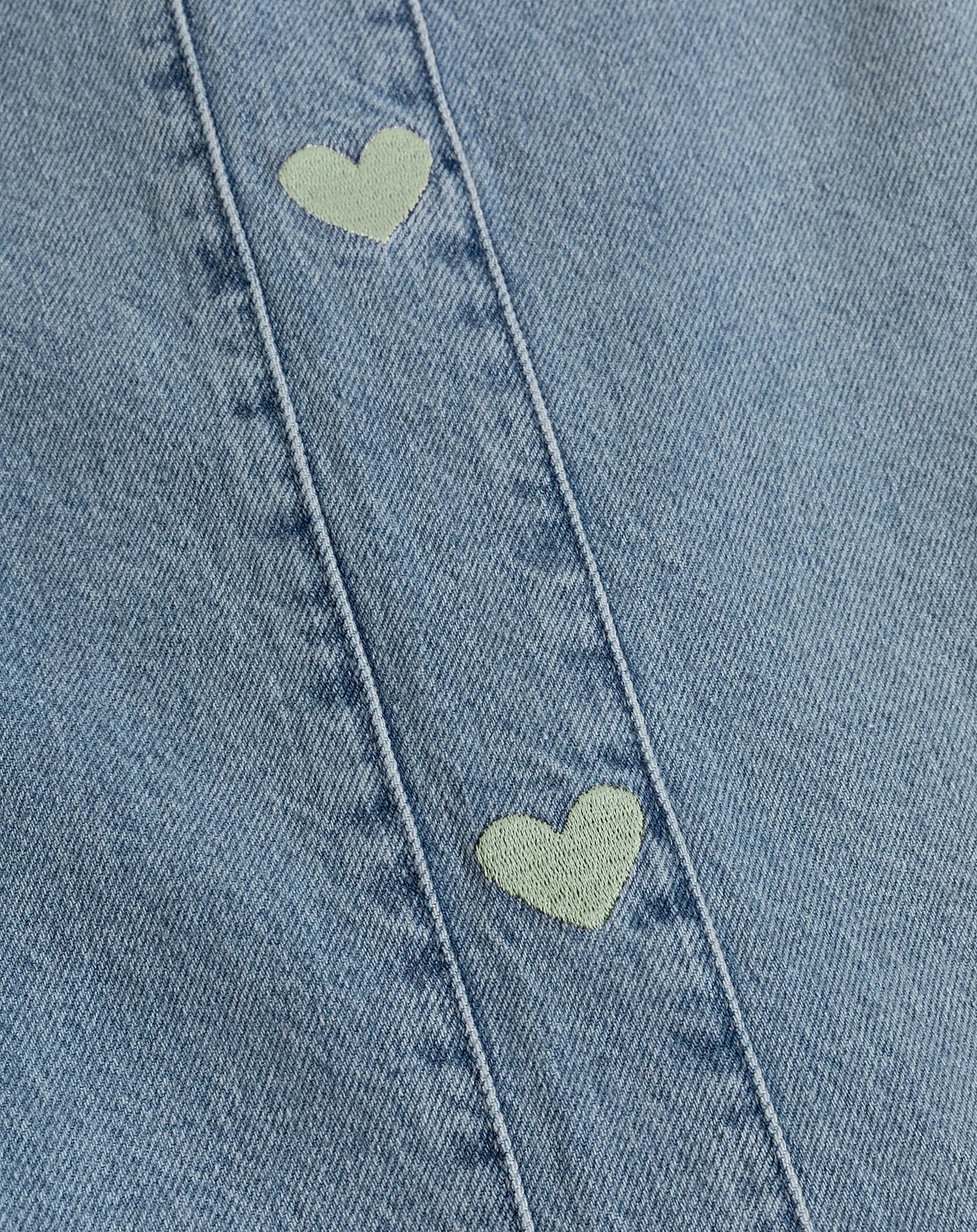 SIDE HEART DENIM MOM SHORT BLUE