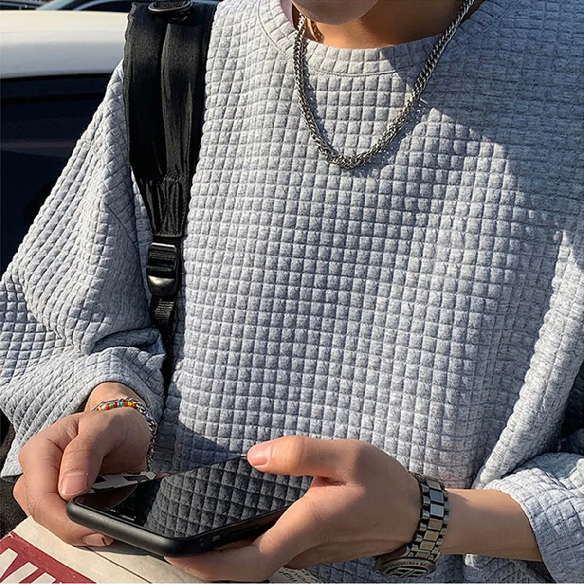 Camiseta Waffle Oversize