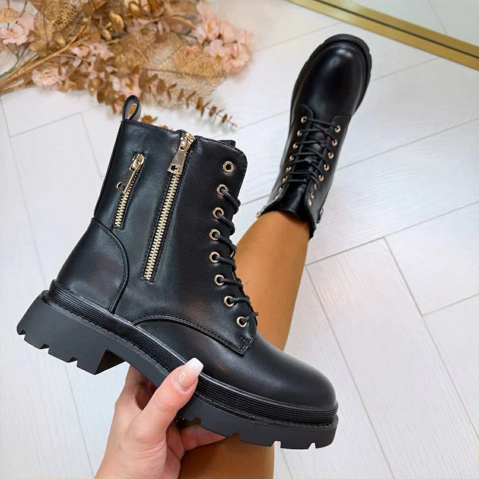 Botas Combat de Cuero PU